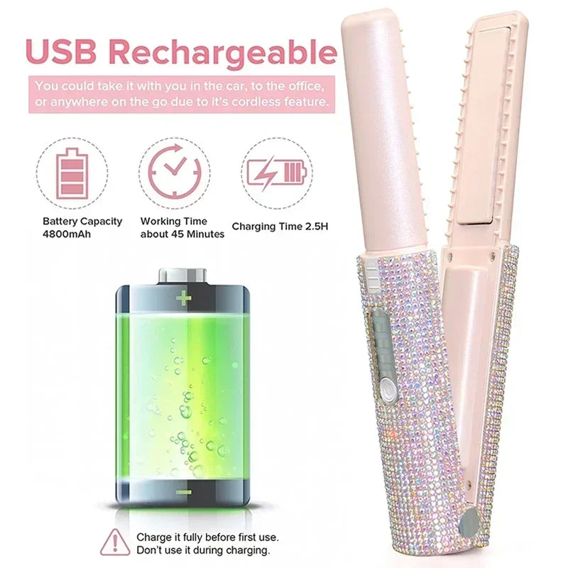 2 in-1 Cordless Straightener & Curler — Diamond Edition
